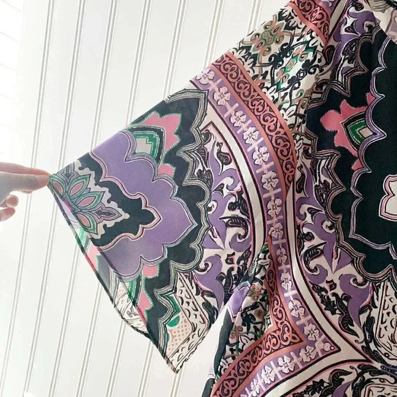 Hale Bob Purple Multi Color Geometric Shift Dress - Picture 3 of 5